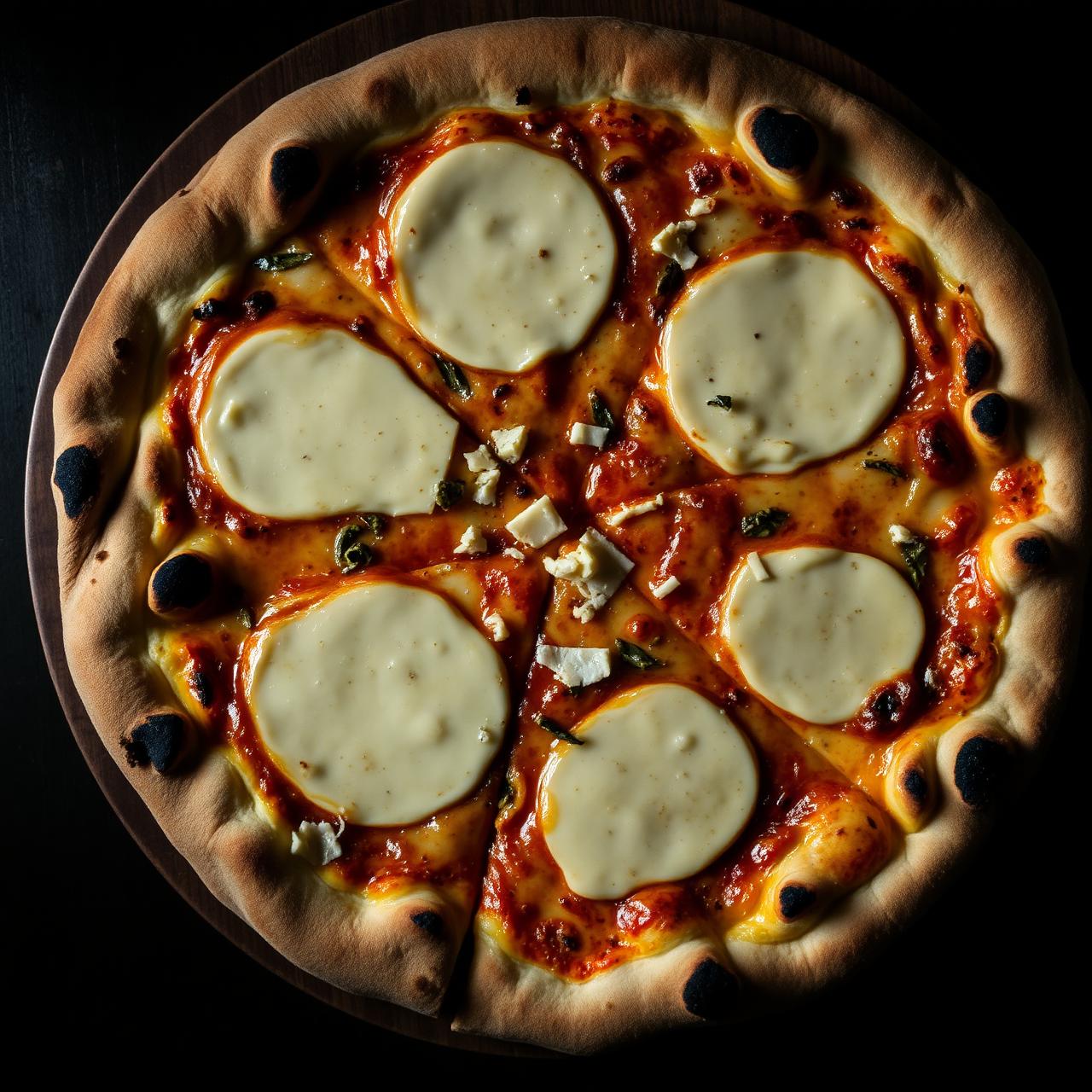 Quattro Formaggi with four cheeses and hot honey.
